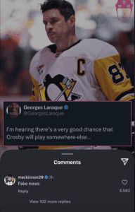 Pittsburgh Penguins Sidney Crosby trade rumors, Nathan MacKinnon shuts them down